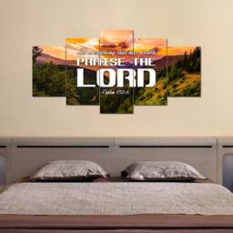 Psalm 1506 Let Everything Praise The Lord Bible Verse Wall Art Canvas Scripture Home Decor Religious Framed Painting Gifts - thumbnail 2