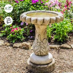 Classic Daisy Design Birdbath Garden Ornament - thumbnail 3