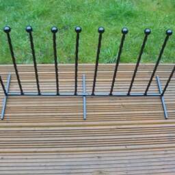 Handcrafted Wrought Iron 5 Pair Welly Boot Rack - Heavy Duty Shoe Storage Stand - thumbnail 4