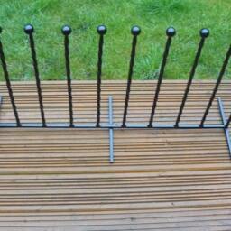 Handcrafted Wrought Iron 5 Pair Welly Boot Rack - Heavy Duty Shoe Storage Stand - thumbnail 3