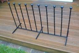 Handcrafted Wrought Iron 5 Pair Welly Boot Rack - Heavy Duty Shoe Storage Stand - thumbnail 1
