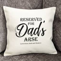 Personalized Funny Father's Day Cushion Cover, Reserved For Dad - thumbnail 2