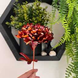 Handmade Copper Peony, Colourful Metal Flower, Gift - thumbnail 3