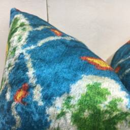 Hand Dyed Silk Ikat Pillow Cover, Decorative Accent, 16x16 - thumbnail 3