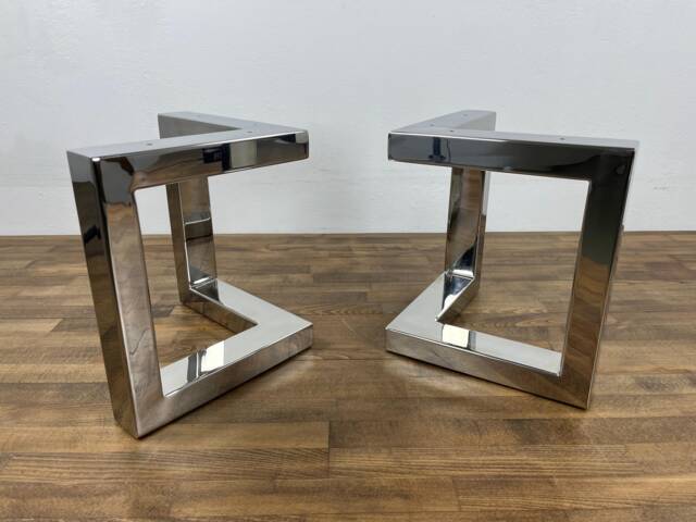 "Stainless Steel Bench Legs, 16"" H X W Bracket Metal Table Height - 20" - image 1