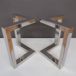"Stainless Steel Bench Legs, 16"" H X W Bracket Metal Table Height - 20" - thumbnail 2