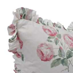 Colefax & Fowler - Bowood Pink Leaf Chintz Ruffled Floral Cushion Cover Classic Botanical Throw Pillow Timeless Elegant Decor - thumbnail 2