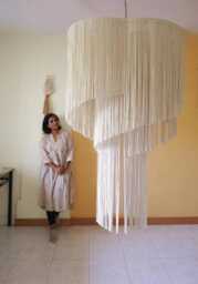 Large Boho Fringe Chandelier, Macrame Pendant Light, Lights For Hotels, Restaurants & Homes, Rope Cotton Lampshade