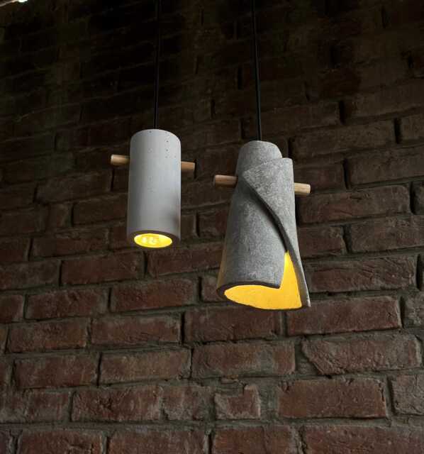 Handmade Concrete Pendant Light Set - Modern Industrial Hanging Fixtures - image 1