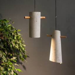 Handmade Concrete Pendant Light Set - Modern Industrial Hanging Fixtures - thumbnail 2