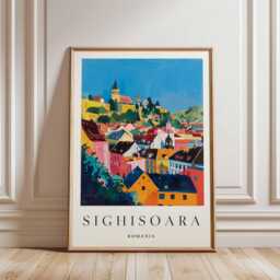 Sighisoara Citadel Poster Romania Travel Art, Transylvania Decor - thumbnail 3