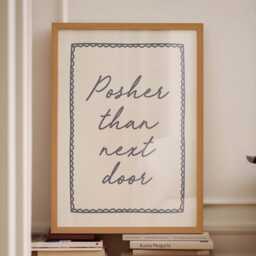 Posher Than Next Door Print Funny Blue Hallway Sign - thumbnail 3