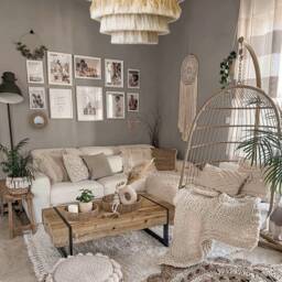 Boho Chandelier Light Fixture, Fringe Pendant Ceiling Light, Natural Cotton Fiber Sisal Grass Shade, Coastal Lighting, Beachy Home Decor - thumbnail 2