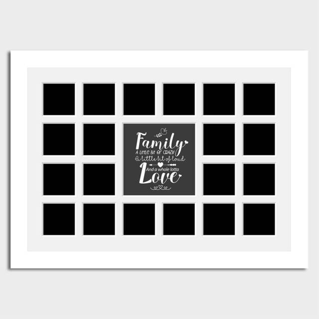 Large Multi-Photo Family Collage Frame - Holds 20 4x4 Instagram Photos in A White Wood - image 1