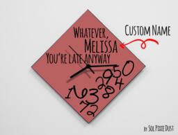 Custom Name Whatever, You're Late Anyway/Polygon Marsala - Wall Clock - thumbnail 1