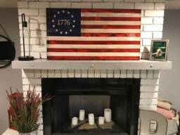 The Betsy Ross 1776 Original, Traditional Red, White & Blue American Wooden Charred Flag, Veteran Made, Handcrafted, Usa Wall Art