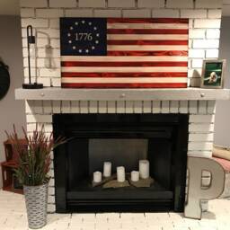 The Betsy Ross 1776 Original, Traditional Red, White & Blue American Wooden Charred Flag, Veteran Made, Handcrafted, Usa Wall Art - thumbnail 2
