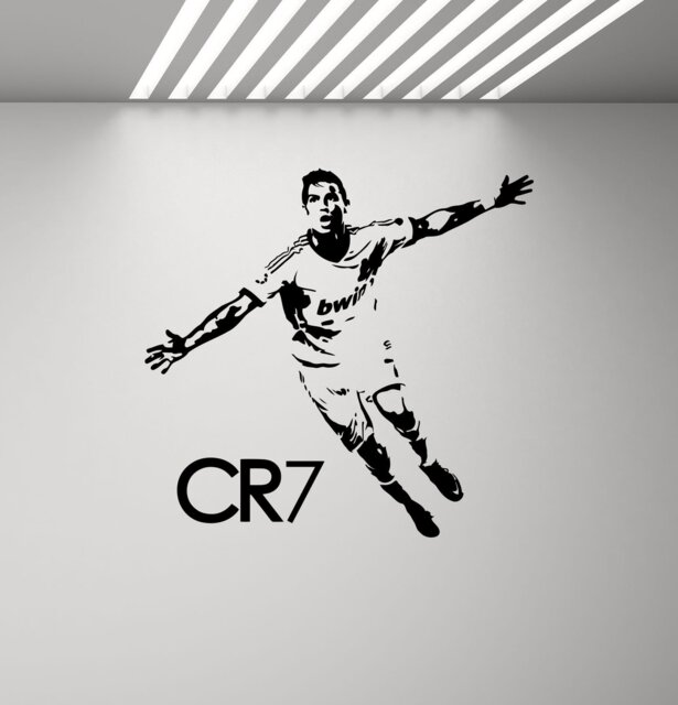 Ronaldo Poster Wall Decal Cr7 Sign Vinyl Sticker Gym Sport Soccer Player Fan Gift Gaming Mural Playroom Football Decor Art Print Q164 - image 1