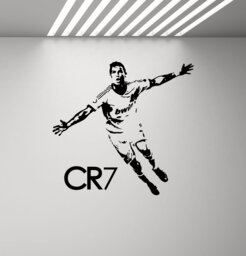 Ronaldo Poster Wall Decal Cr7 Sign Vinyl Sticker Gym Sport Soccer Player Fan Gift Gaming Mural Playroom Football Decor Art Print Q164 - thumbnail 1