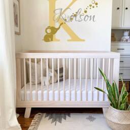 Elephant Wall Decal Name Decals Nursery Baby Room Decor Bubbles / - thumbnail 2
