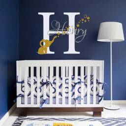 Elephant Wall Decal Name Decals Nursery Baby Room Decor Bubbles / - thumbnail 3