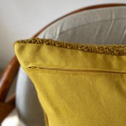 Geometric Sweater Knit Repurposed Cushion Cover 20 X - Goldenrod - thumbnail 3