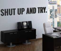 Shut Up & Try - 3D PVC Wall Panels Motivational Office Decor Volumetric Letters Art - thumbnail 1