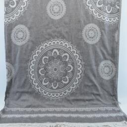 "Extra Long Blanket, Aztec Throw, Black Bedspread, Bed Rug, Turkish Blanket, 79""x91" - thumbnail 4