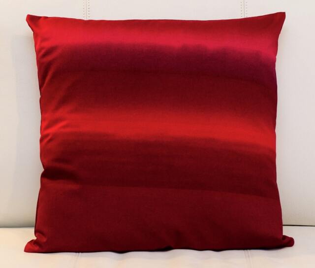 Handmade Ombre Pattern 18x18 Throw Pillow Cover Red Fuchsia Gradient, Finnish Design - image 1
