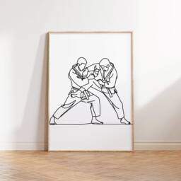 Jiu Jitsu Poster Set - 3 Prints - Wall Art Gifts Martial Arts Gift Definition Boys Bedroom Decor Kids Line Artwork - thumbnail 3