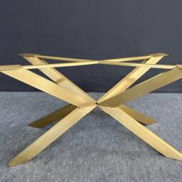 "Modern Brass Spider Table Base , Solid Dining 28""H, 24"" W, 52" - thumbnail 3