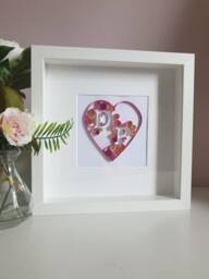 Initial Frame, Valentines Gift, Nursery Decor, 1st Anniversary, First Anniversary, Valentines Day, Love Heart, Paper Quilled Design, Wedding - thumbnail 1