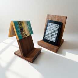 Solid Walnut Wooden Display Stand For Vintage Plates, Books, Ipad - thumbnail 1