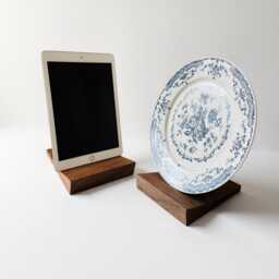 Solid Walnut Wooden Display Stand For Vintage Plates, Books, Ipad - thumbnail 3