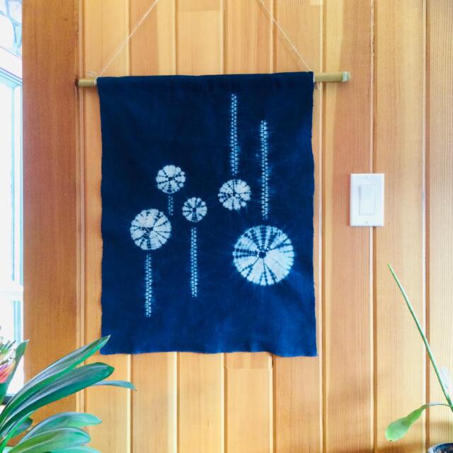 Wall Hanging, Indigo Hanging, Shibori Wall Hanging ???indigo Tapestry ???living Room Decor, Hand-Spun Cotton, Customize - image 1