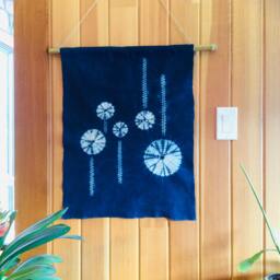 Wall Hanging, Indigo Hanging, Shibori Wall Hanging ???indigo Tapestry ???living Room Decor, Hand-Spun Cotton, Customize