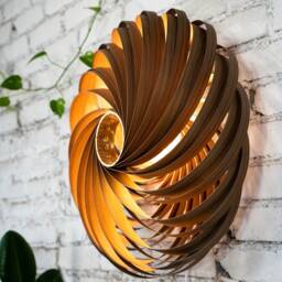 Wall Decor Art Light. Hand Made Wooden Lamp From Germany. Oliv-Ash Wood - thumbnail 3