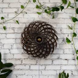 Wall Decor Art Light. Hand Made Wooden Lamp From Germany. Oliv-Ash Wood - thumbnail 2