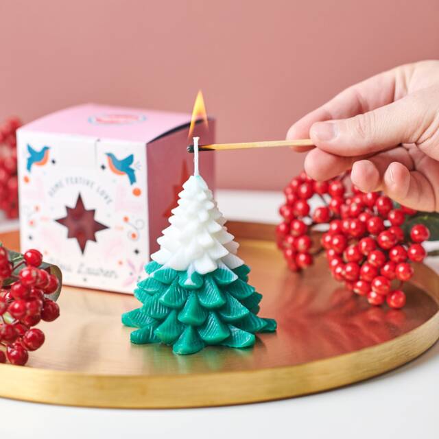 Personalised Christmas Tree Candle - image 1