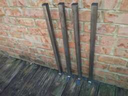 Raw 32 Inch Straight Metal Leg - Beeswax Coating Optional Per - thumbnail 1
