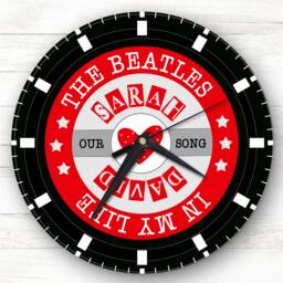 Red Grey Vinyl Record Any Song Custom Gift Personalised Clock