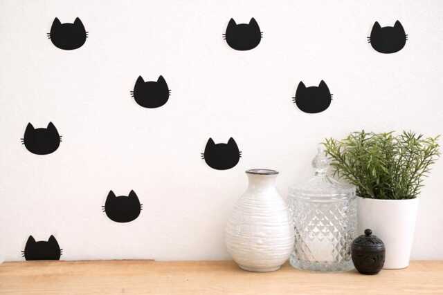 Cat Face Wall Decals Nursery Art Stickers - Set Of 30 - image 1