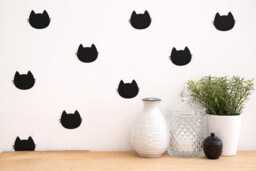 Cat Face Wall Decals Nursery Art Stickers - Set Of 30 - thumbnail 1