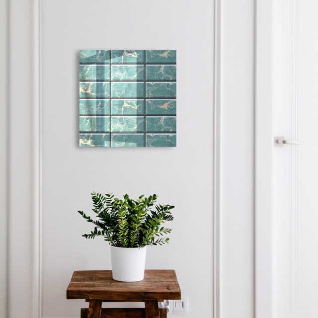 Turquoise Marble Wall Mounted Key Cabinet, Industrial Box, Modern Textures, For Lovers Of Interiors - image 1