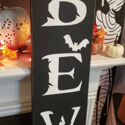 Beware Sign Halloween Distressed Wood Rustic Fall Entryway Porch Farmhouse Decor Wall Hanging Autumn Spooky Bats - thumbnail 3