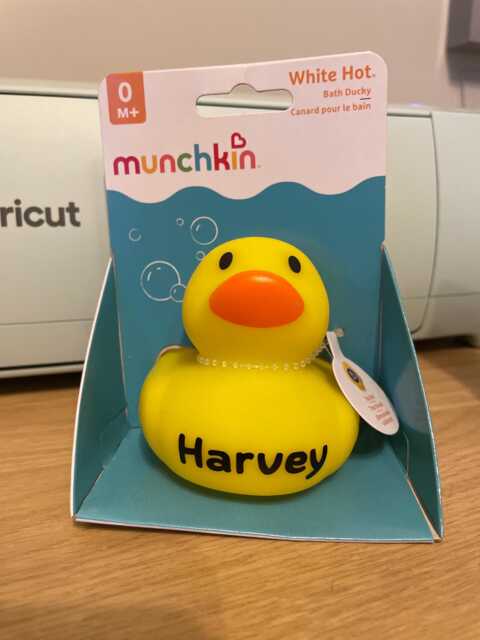 Personalized Rubber Ducky Baby Bath Toy With Heat Sensor Personalised - image 1