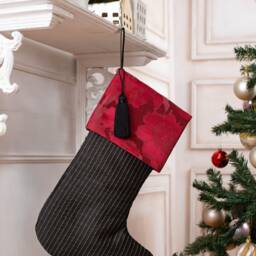 Luxury Christmas Stockings in Shades Of Red, Gold & Black - thumbnail 4