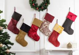Luxury Christmas Stockings in Shades Of Red, Gold & Black