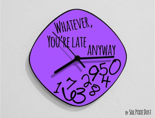 Whatever You're Late Anyway/Oval Purple - Wall Clock - image 1