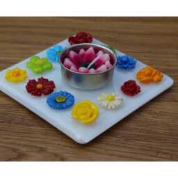 Kiln Formed Glass Tealight Holder - Fused Floral Charm Candle Handmade By Selina Jayne - thumbnail 2